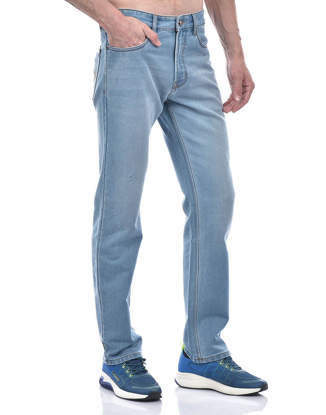 Numero Uno Men Solid Light Blue Jeans